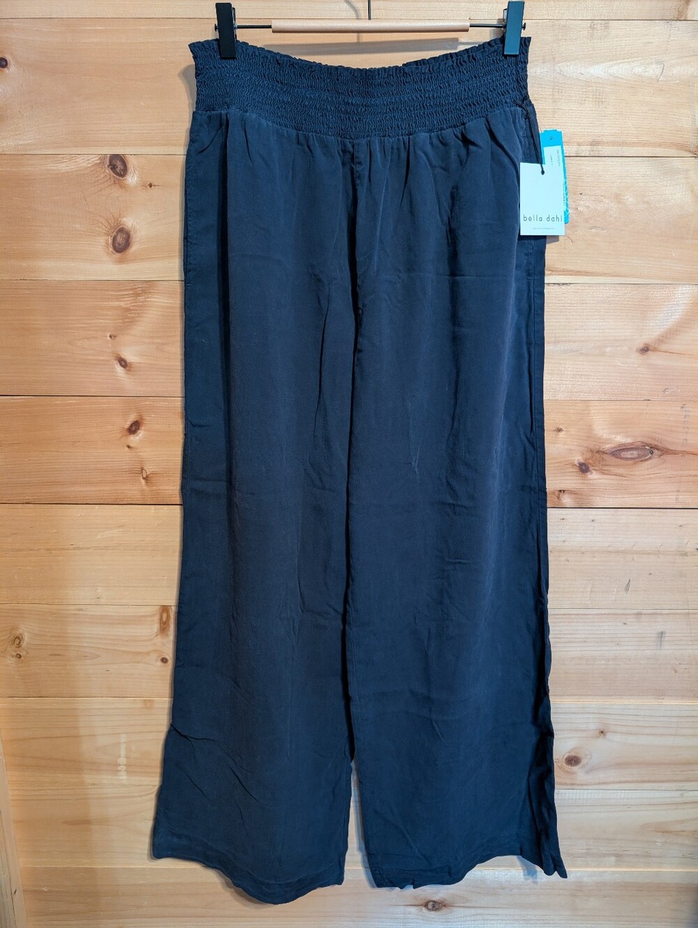 Bella Dahl Navy Wide-Leg Smocked-Waist Pants